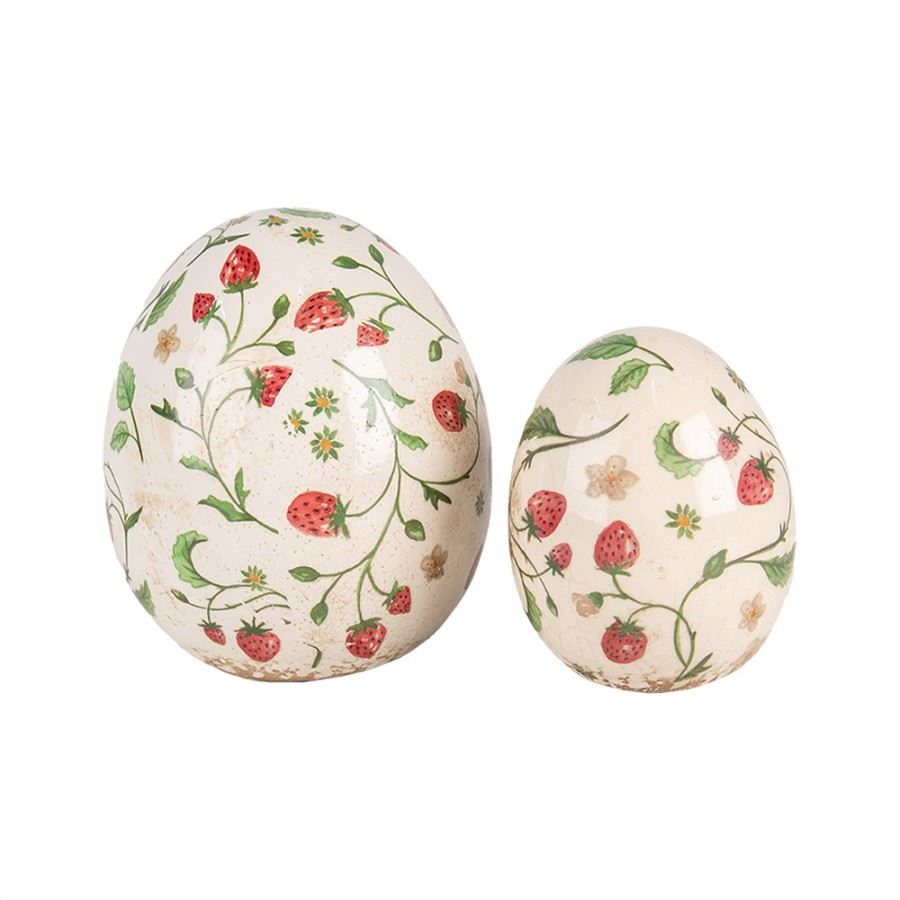 Ceramic Figurine Egg Strawberries, 14*16 cm, 6CE1919L