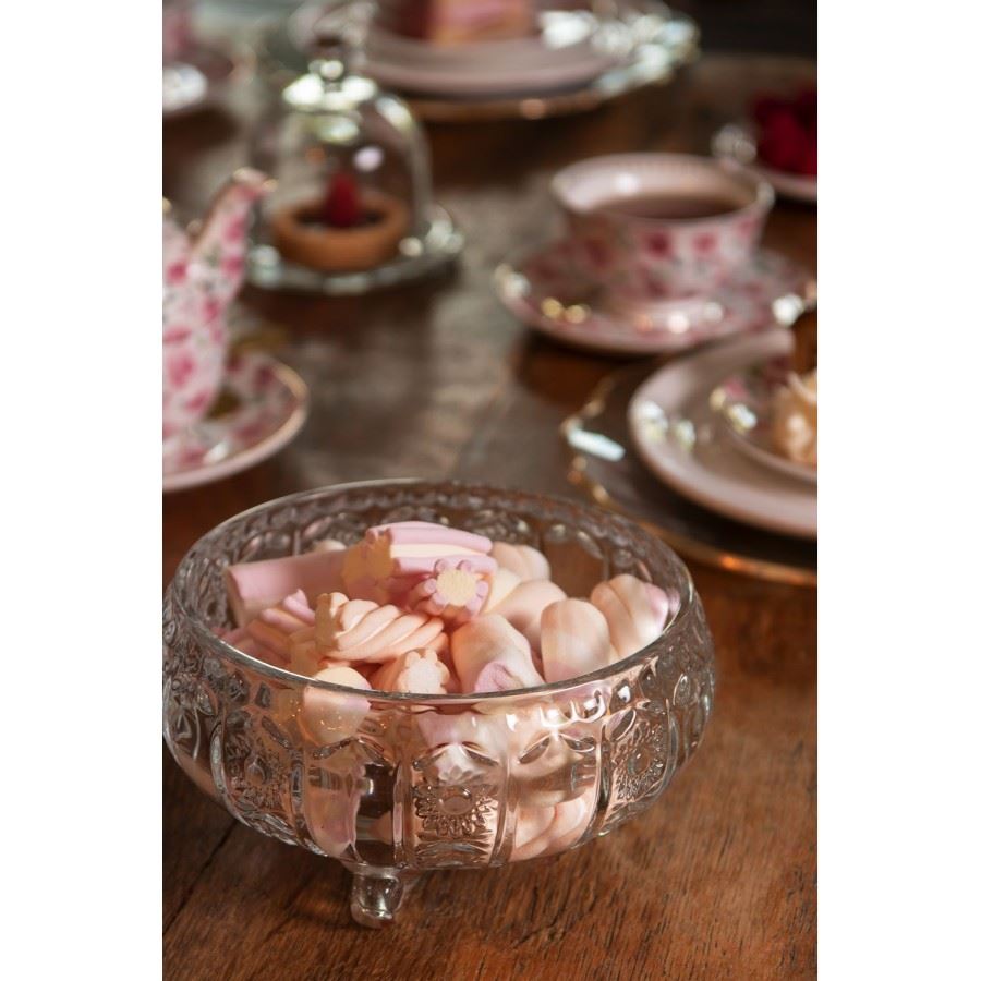 Footed Elegant Glass Bonbonniere – For Sweets, Nuts & Dried Fruits