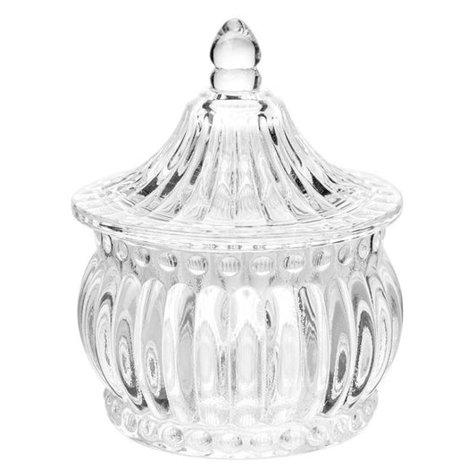 Glass bonbonniere for sweets/nuts/dried fruits, 8*10 cm, 6GL5007