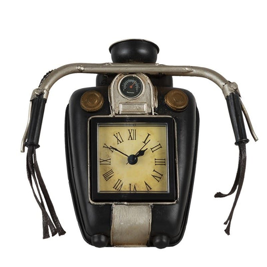 Decorative vintage motorcycle-shaped desk clock 