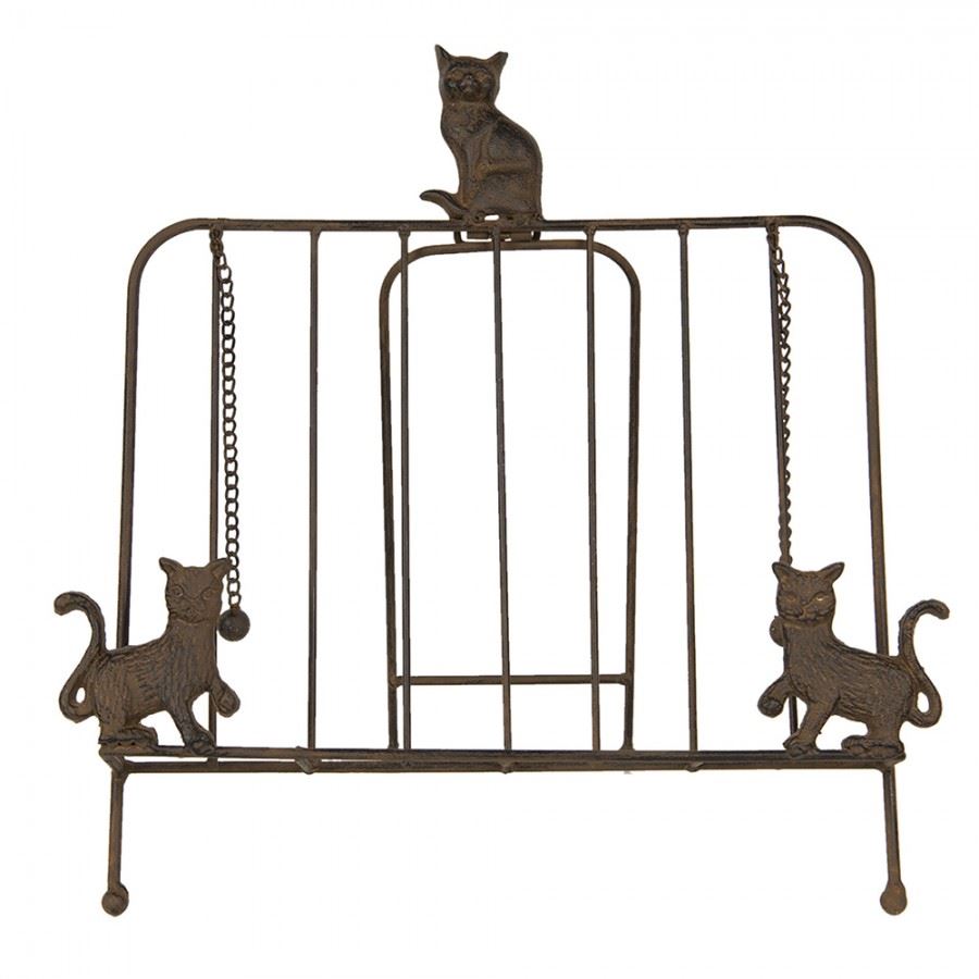 Vintage Iron Cat Cookbook Stand 15x10x15 in (38х25х38 cm)