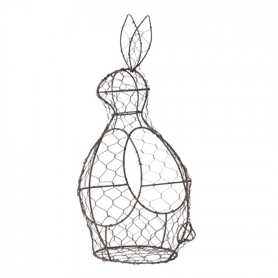 Vintage European Bunny Wire Basket, 7.2x6x15 in (18*15*38 cm)