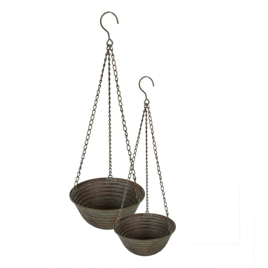 Vintage Hanging Metal Planter 10x25 in