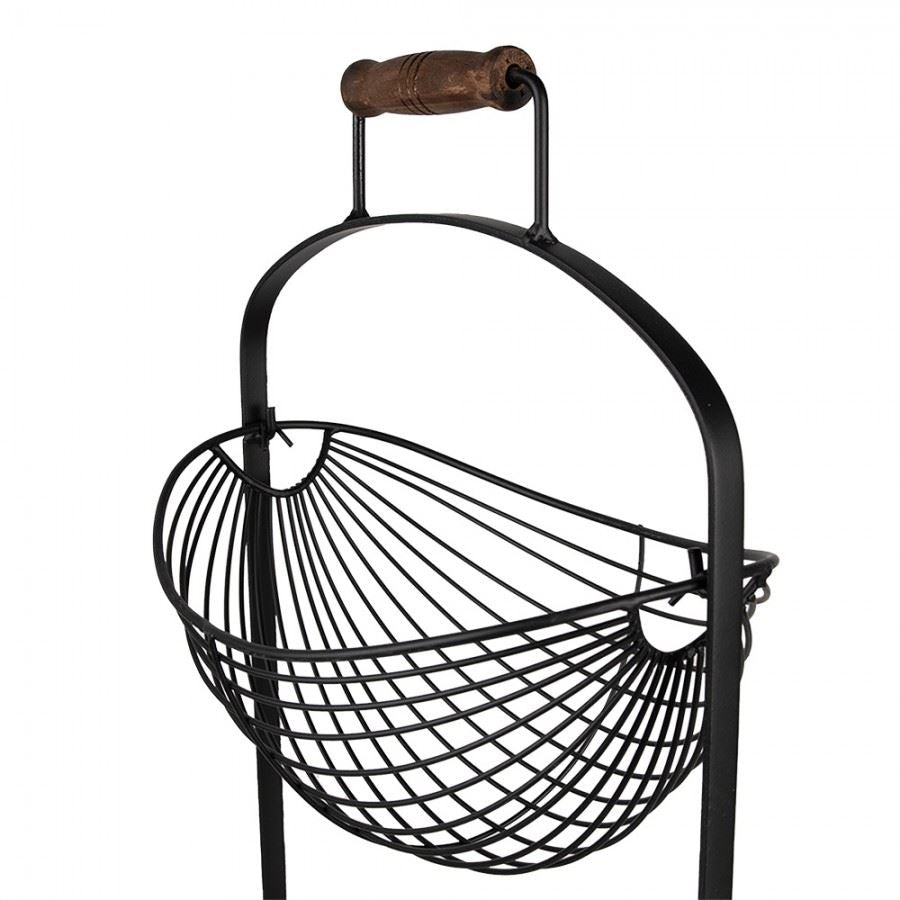 Elegant Two-Tier Metal Basket Stand 11x7.6x23 in