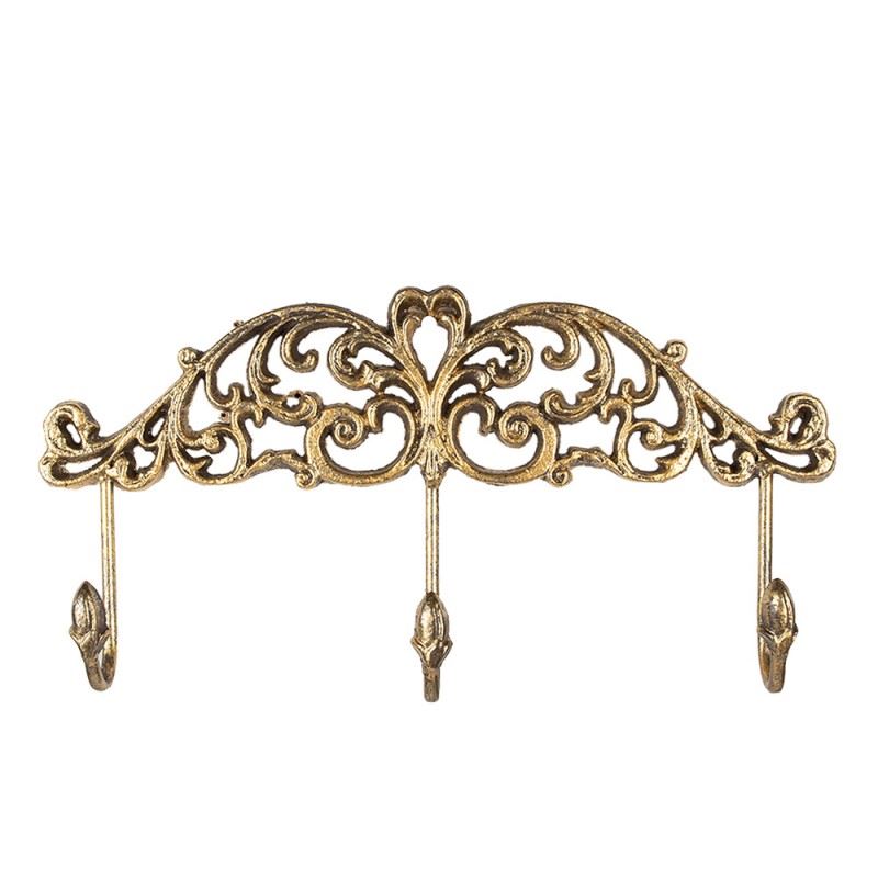 Vintage Gold Wall Hooks – Elegant Space-Saving Coat Rack, 38х5х19 cm