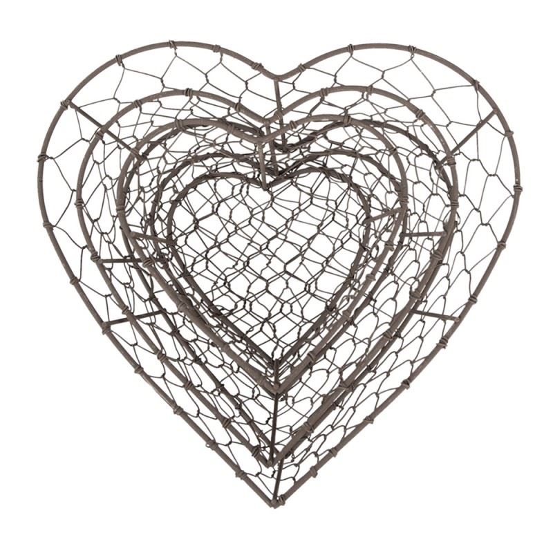 Brown iron heart-shaped kitchen basket