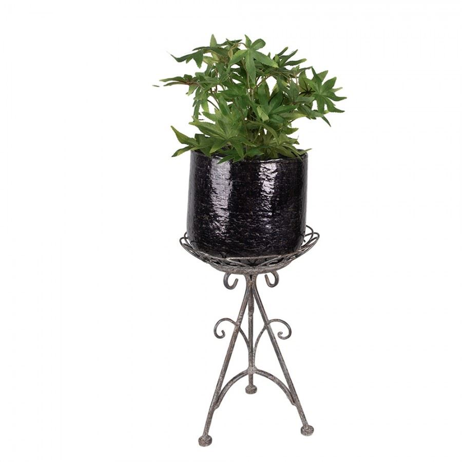 Rustic Round Iron Plant Table, 8.8x12.8 in (22х32 cm)