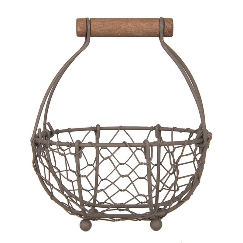 Petite Vintage French Wire Basket with Wooden Handle, 5.6х6.8 in (14*7/17 cm)