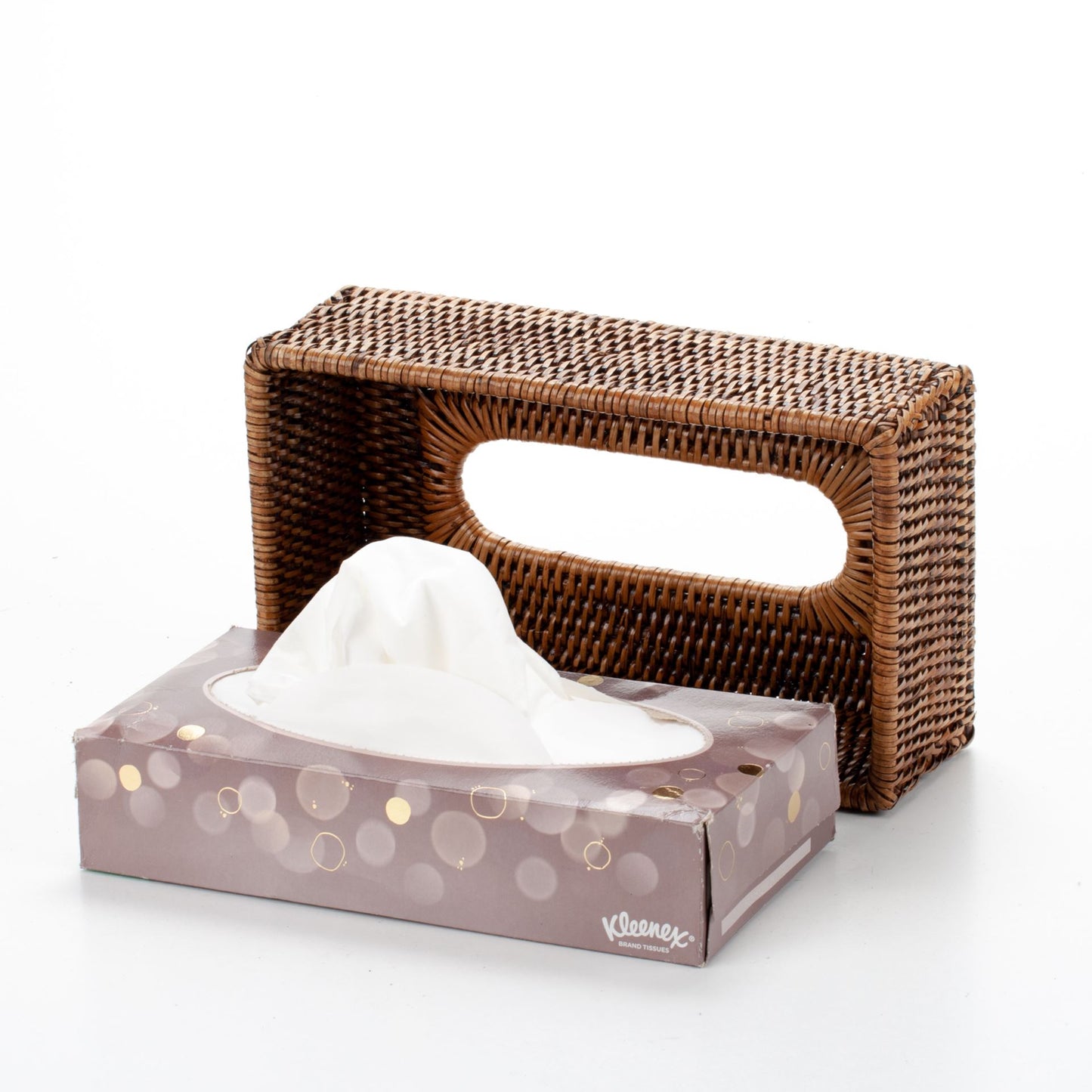 Handwoven Rattan Napkin Holder - Natural Basket for Kitchen & Dining Table, Boho Farmhouse Decor