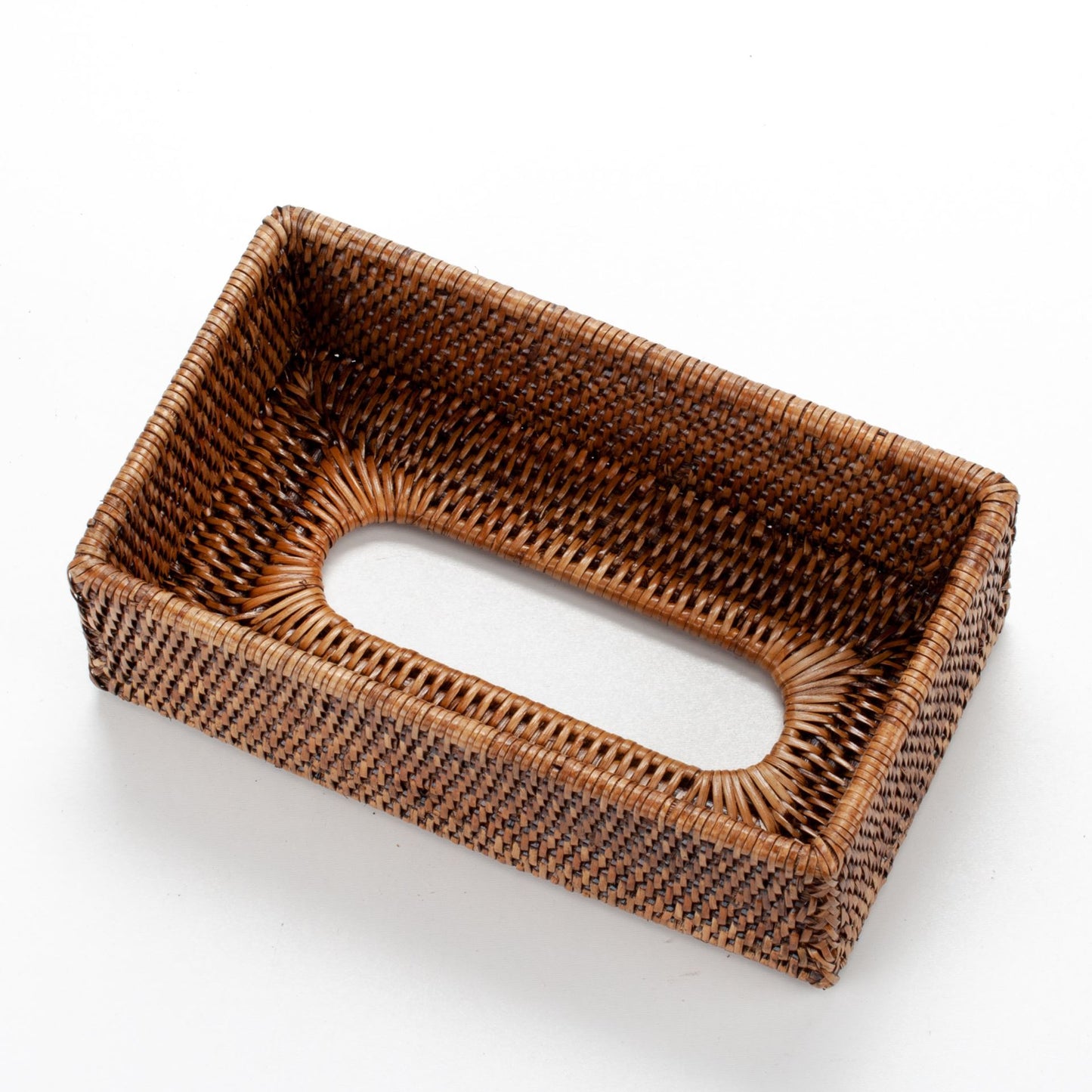 Handwoven Rattan Napkin Holder - Natural Basket for Kitchen & Dining Table, Boho Farmhouse Decor