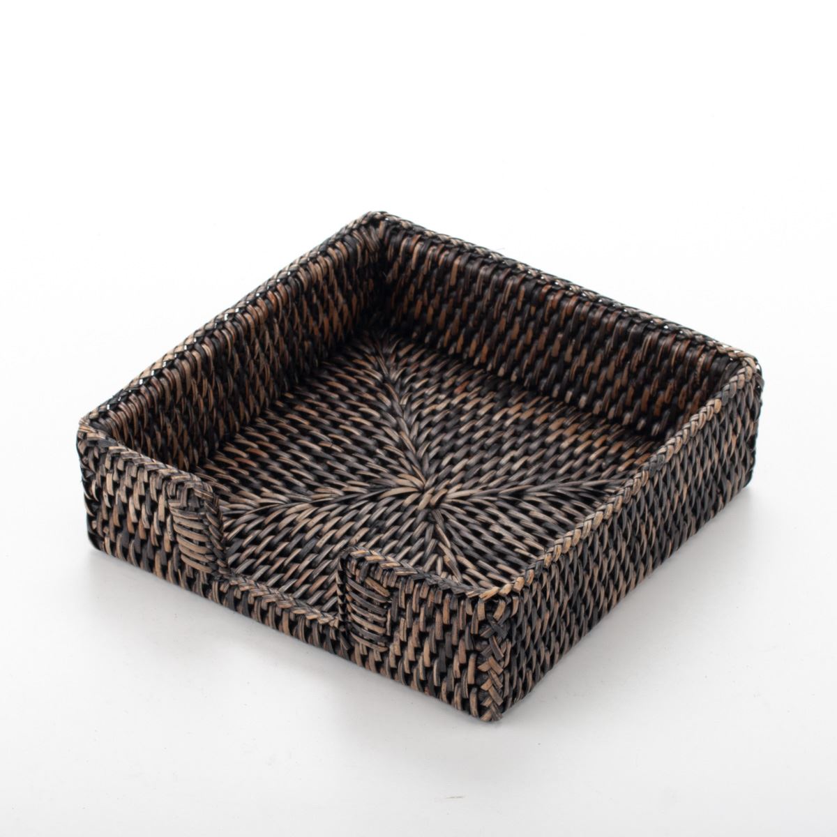 Handwoven Rattan Napkin Holder – Boho Table Decor, Natural Wicker Square Basket for Kitchen or Dining Table, Eco-Friendly Farmhouse Style