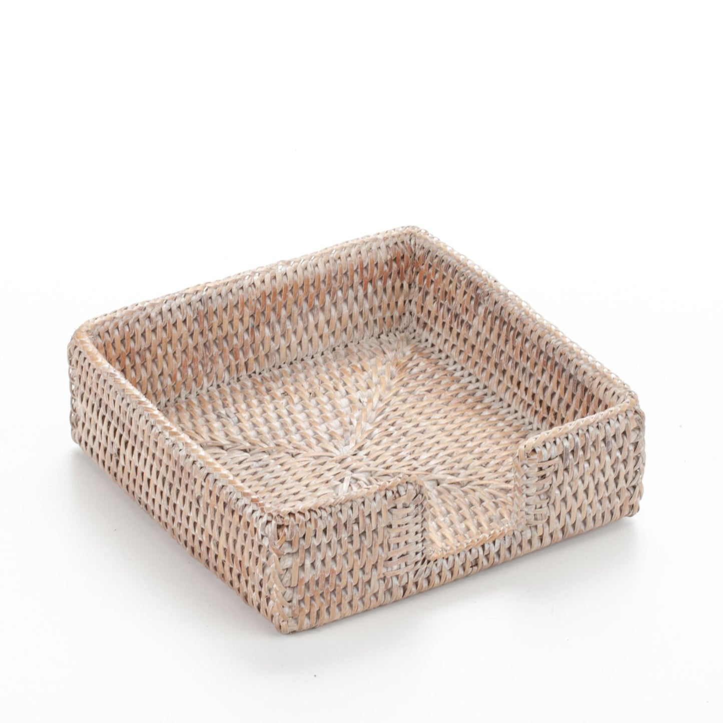 Handwoven Rattan Napkin Holder – Boho Table Decor, Natural Wicker Square Basket for Kitchen or Dining Table, Eco-Friendly Farmhouse Style