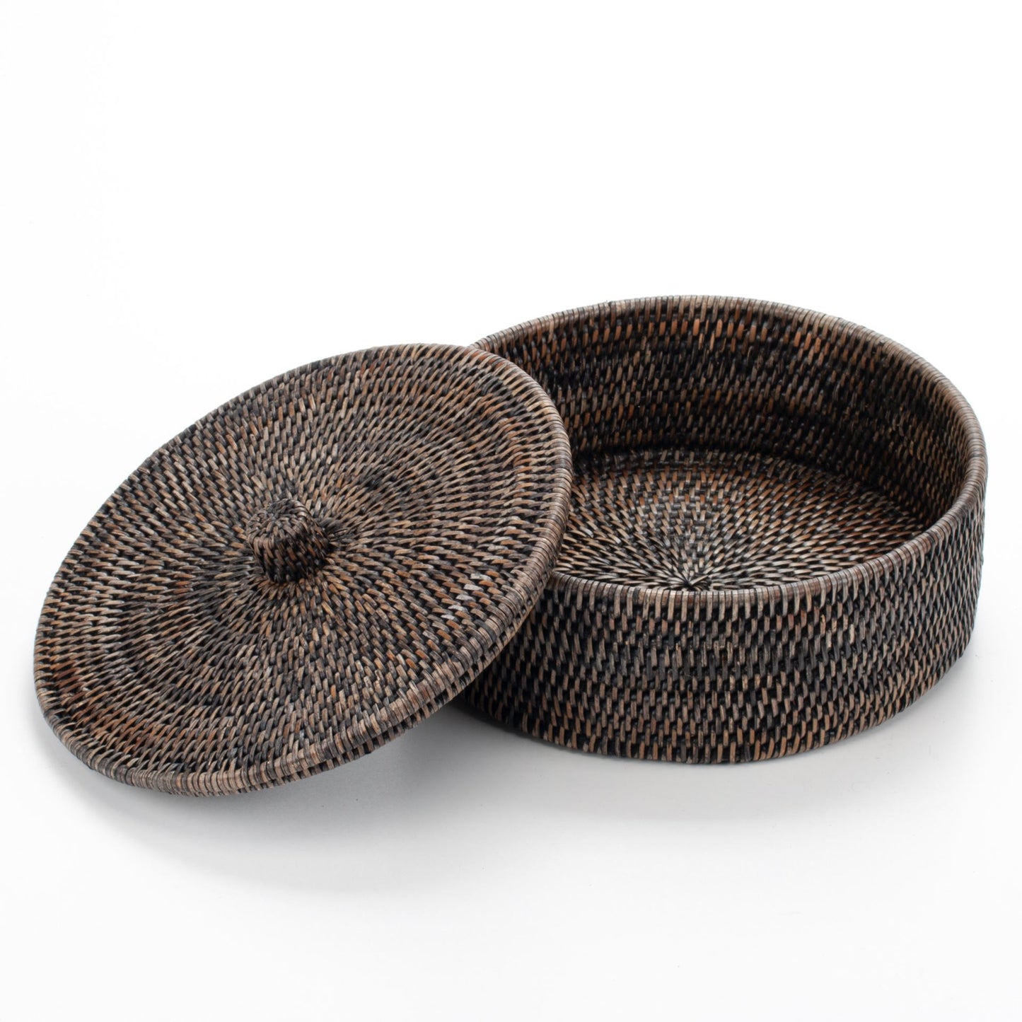 Multifunctional Storage Box, Woven from Rattan, 28*10 cm, 71023-black