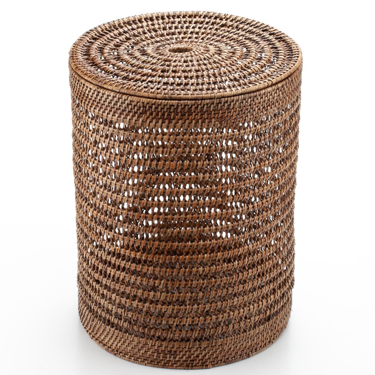 Wicker Laundry Basket with Lid Made of Rattan, 38*50 cm, 71046-brown