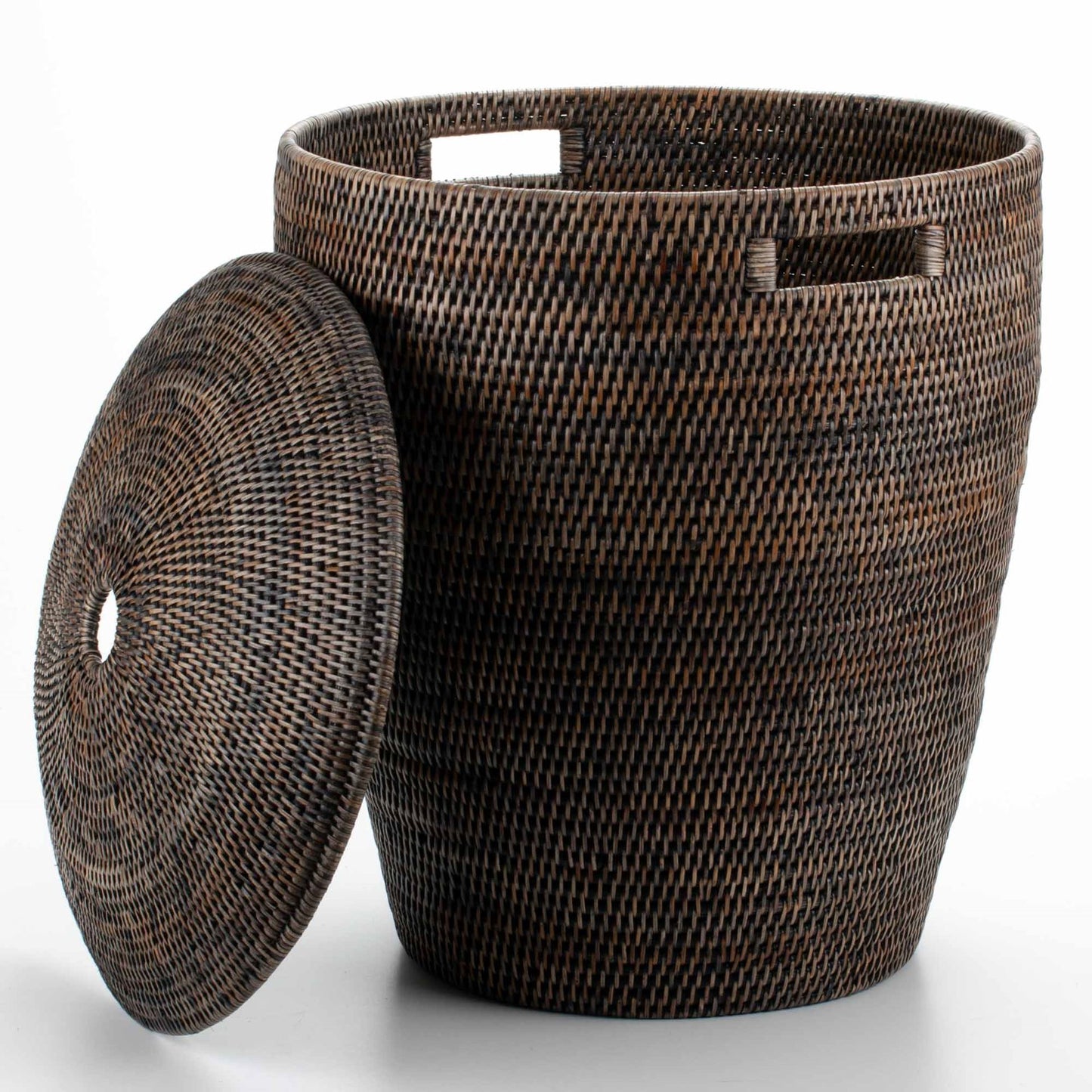 Wicker Laundry Basket with Lid Made of Rattan, 45*55 cm, 71048-brown