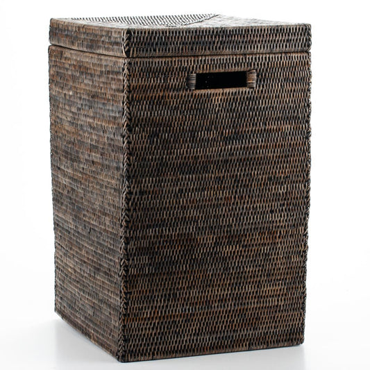 Laundry Basket with Lid Woven from Rattan Helen, 40*35*57 cm, 71050-black