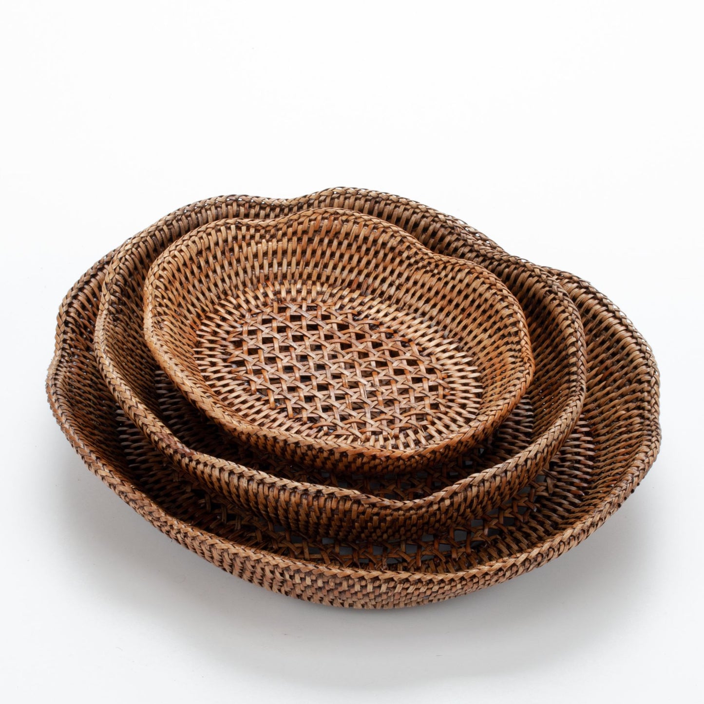 Woven Fruit Bowl Made from Natural Rattan, 27*22*6 cm, 71052-brown