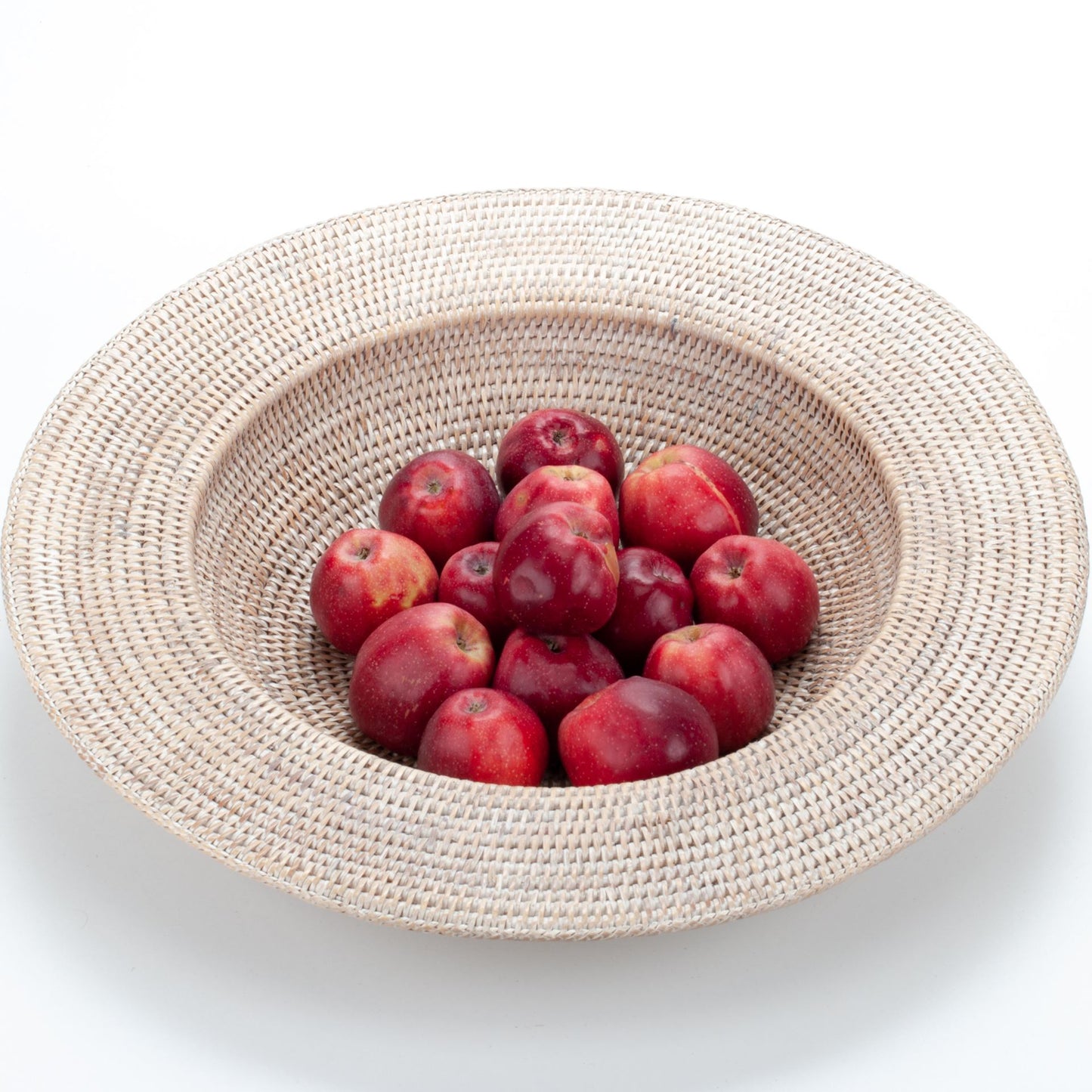 Large Woven Fruit Bowl Made of Natural Rattan, 60*10 cm, 71068-white