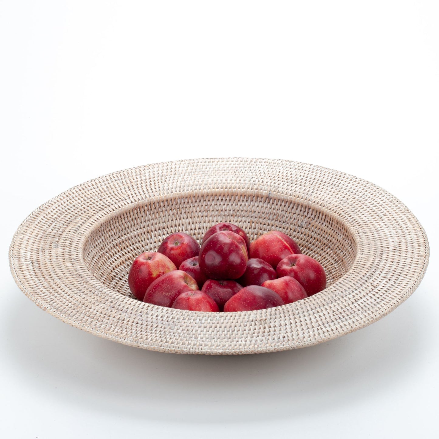 Large Woven Fruit Bowl Made of Natural Rattan, 60*10 cm, 71068-white