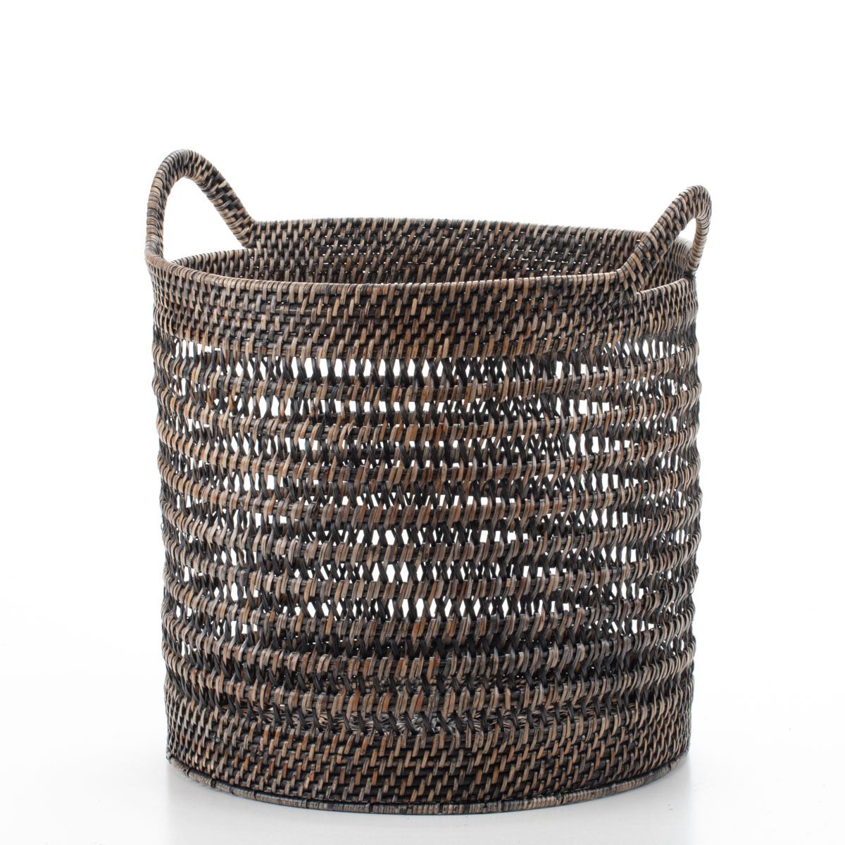 Woven Storage Basket for Children's Toys and Household Items, Made of Natural Rattan, 35*35/40 cm, 71069-black