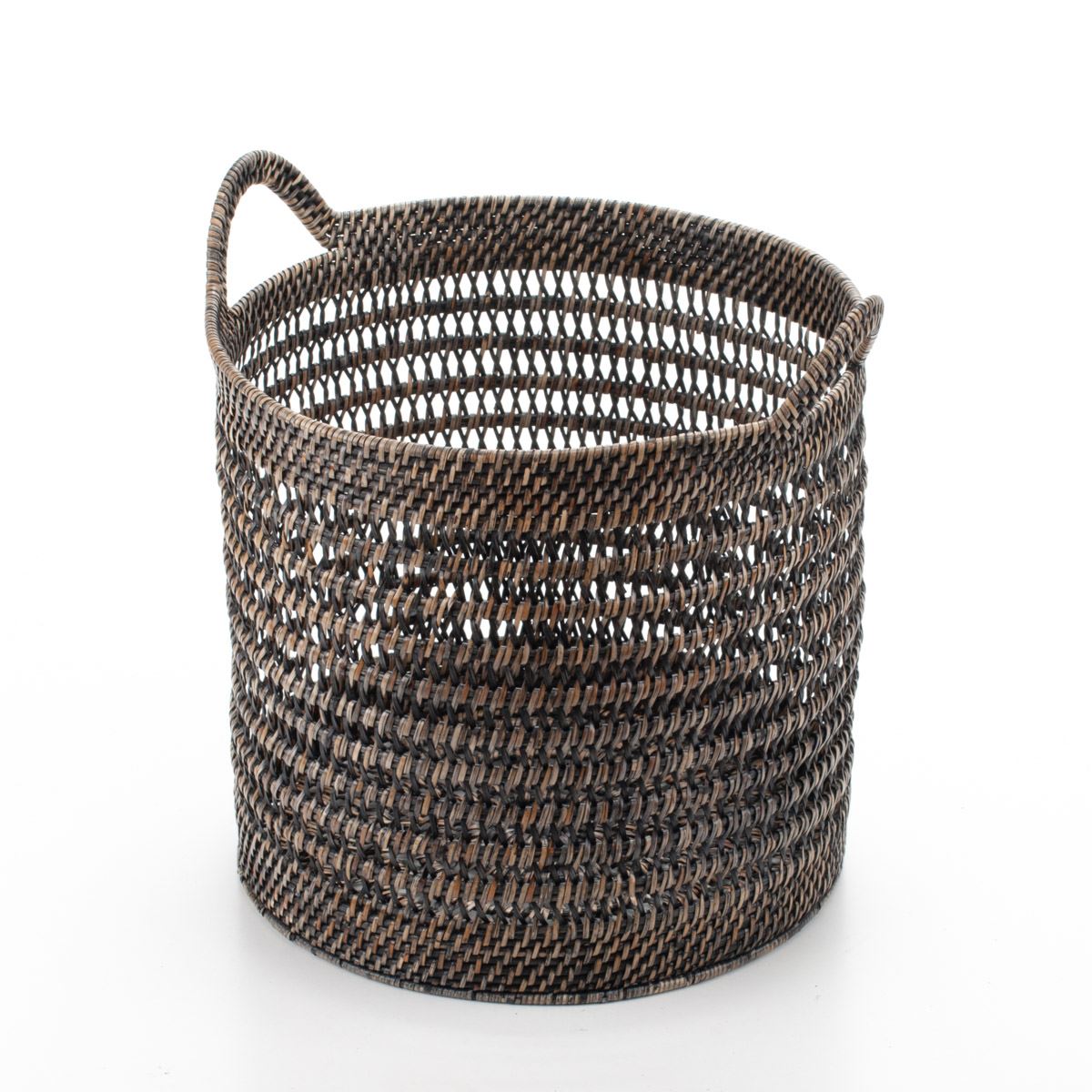Woven Storage Basket for Children's Toys and Household Items, Made of Natural Rattan, 35*35/40 cm, 71069-black