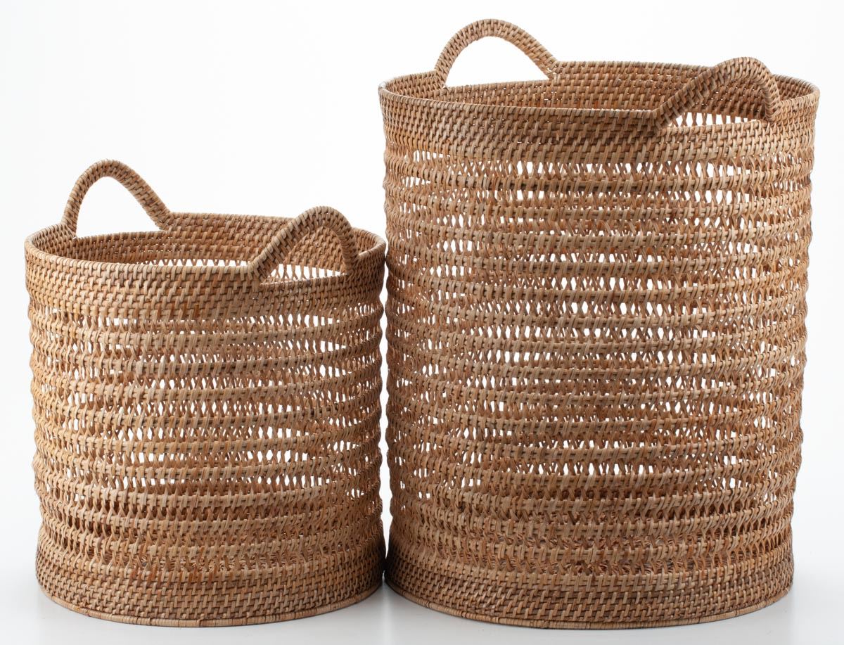 Woven Basket for Storing Children's Toys and Household Items, Made of Natural Rattan, 35*35/40 cm, 71069-brown