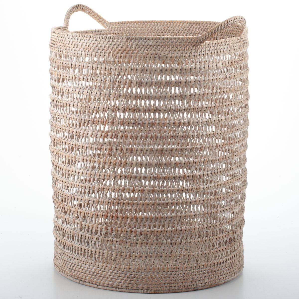 Braided Storage Basket for Children's Toys and Household Items, Made of Natural Rattan, 40*50/55 cm, 71070-white