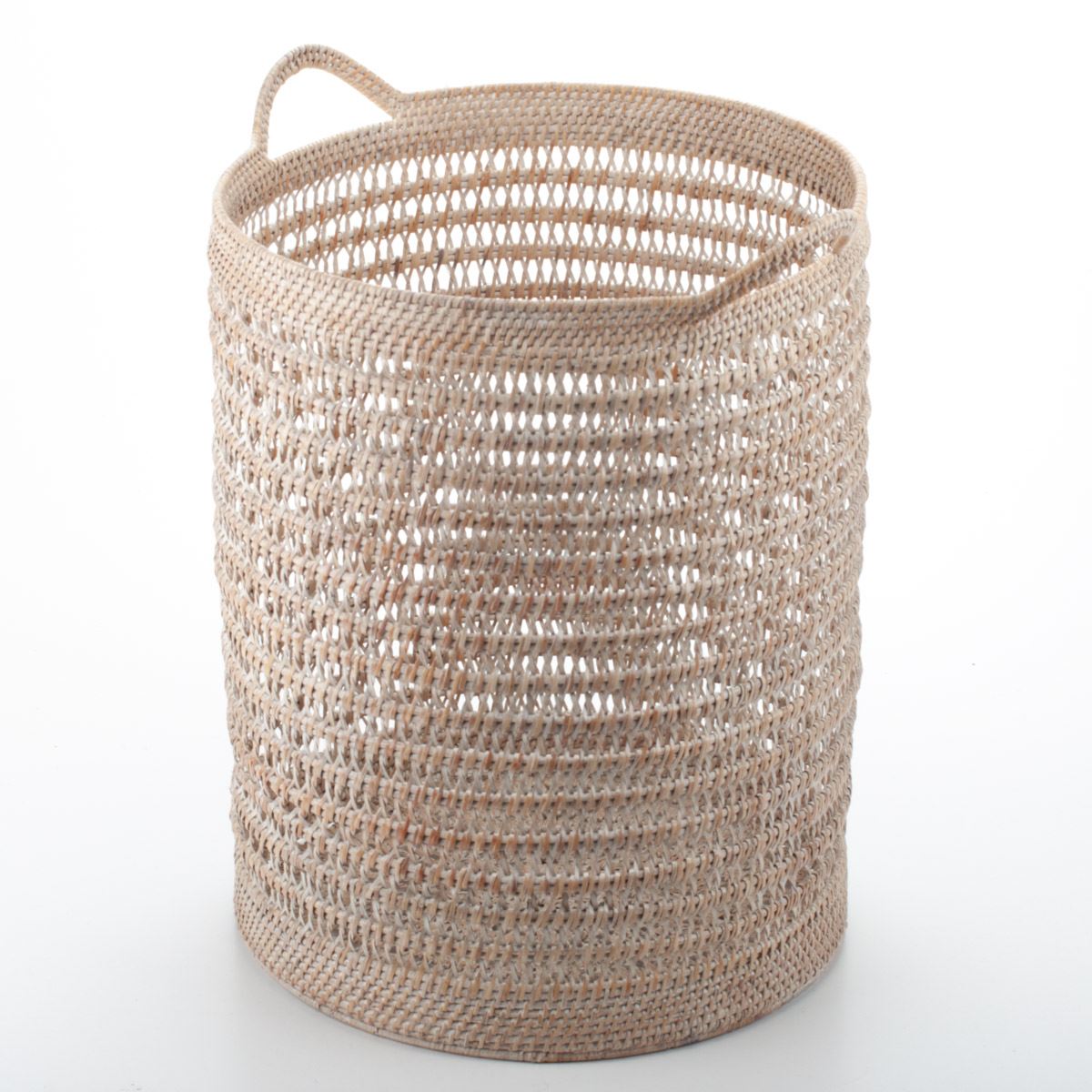 Braided Storage Basket for Children's Toys and Household Items, Made of Natural Rattan, 40*50/55 cm, 71070-white