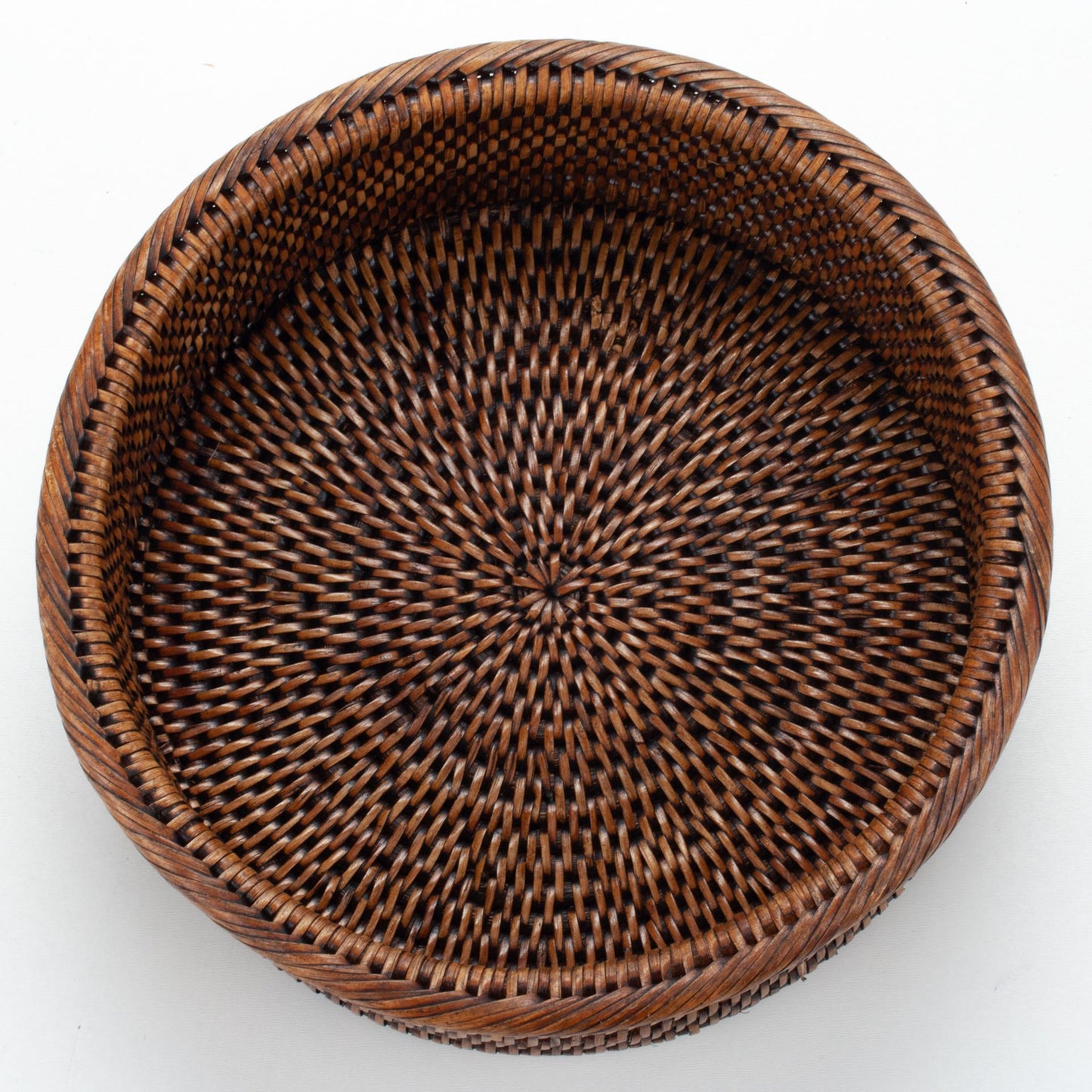 Handwoven Rattan Round Serving Bowl | Boho Natural Wicker Fruit Basket | Decorative Kitchen Storage Tray