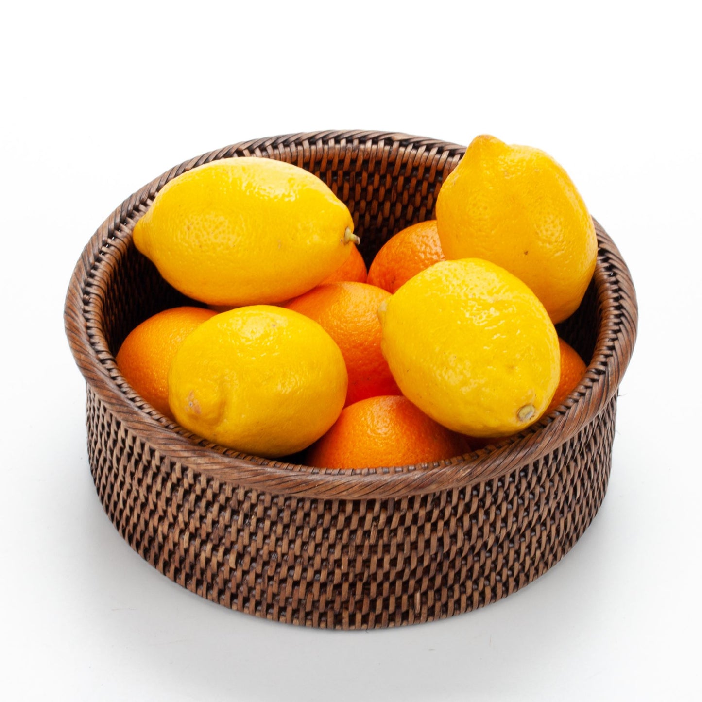 Handwoven Rattan Round Serving Bowl | Boho Natural Wicker Fruit Basket | Decorative Kitchen Storage Tray