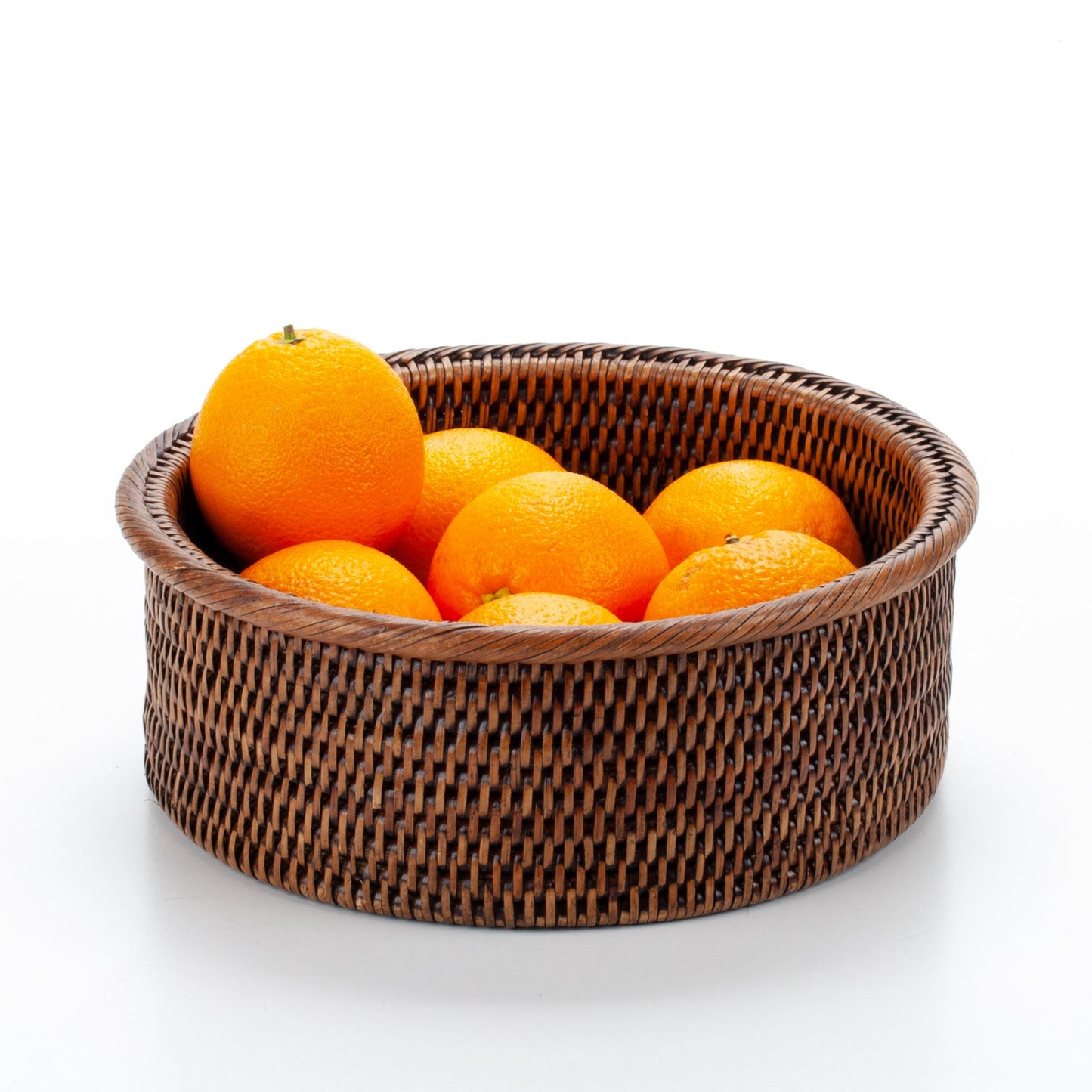 Handwoven Rattan Round Serving Bowl | Boho Natural Wicker Fruit Basket | Decorative Kitchen Storage Tray