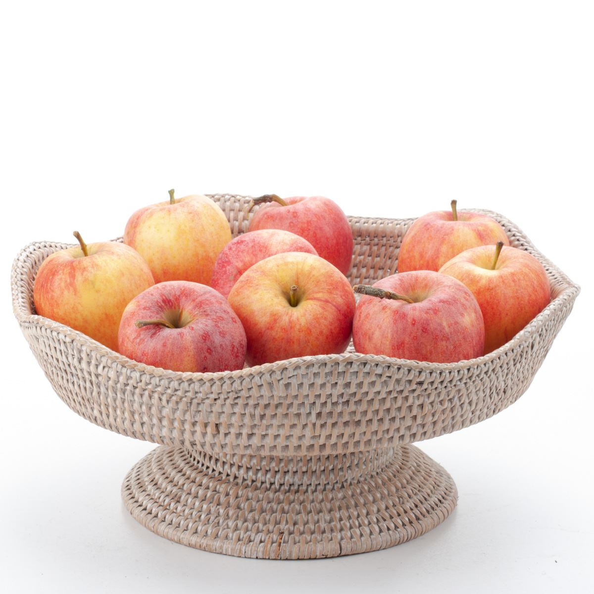 Wicker Fruit Bowl on a Stand Made of Natural Rattan, 34*16 cm, 71086-white