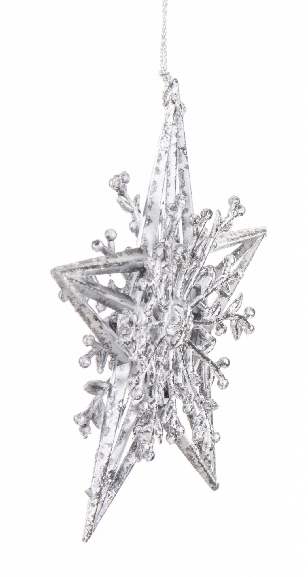 New Year's decoration Star Antique silver, 11*11*2 cm, 146542* New Year's decoration, 146542*