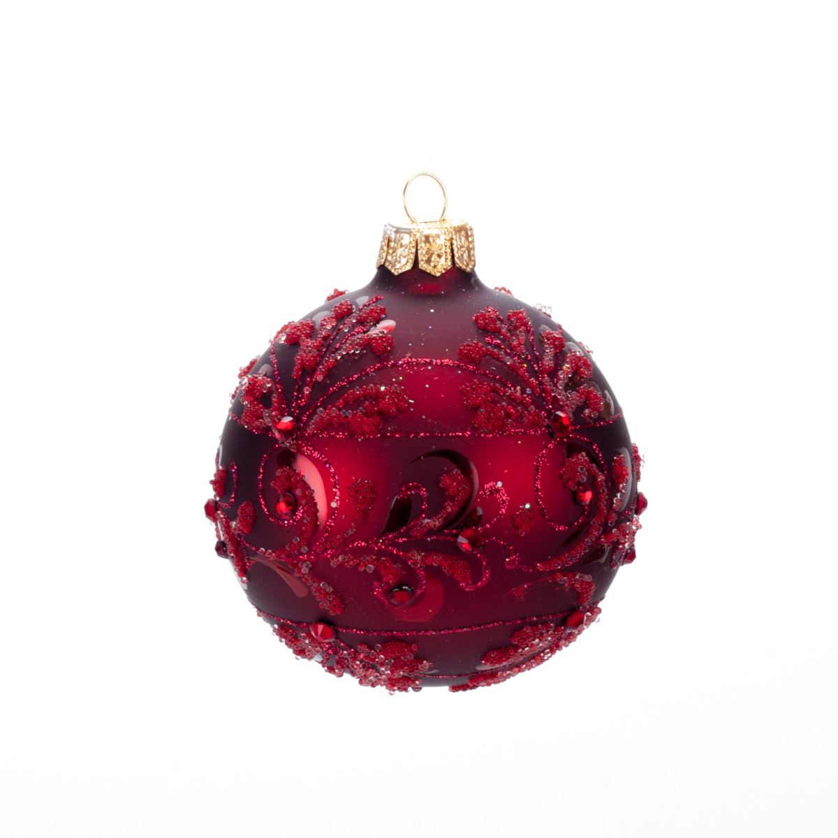 Glass ball for the Christmas tree, 8 cm, A80472M New Year's decoration Ball, 8 cm, A80472M