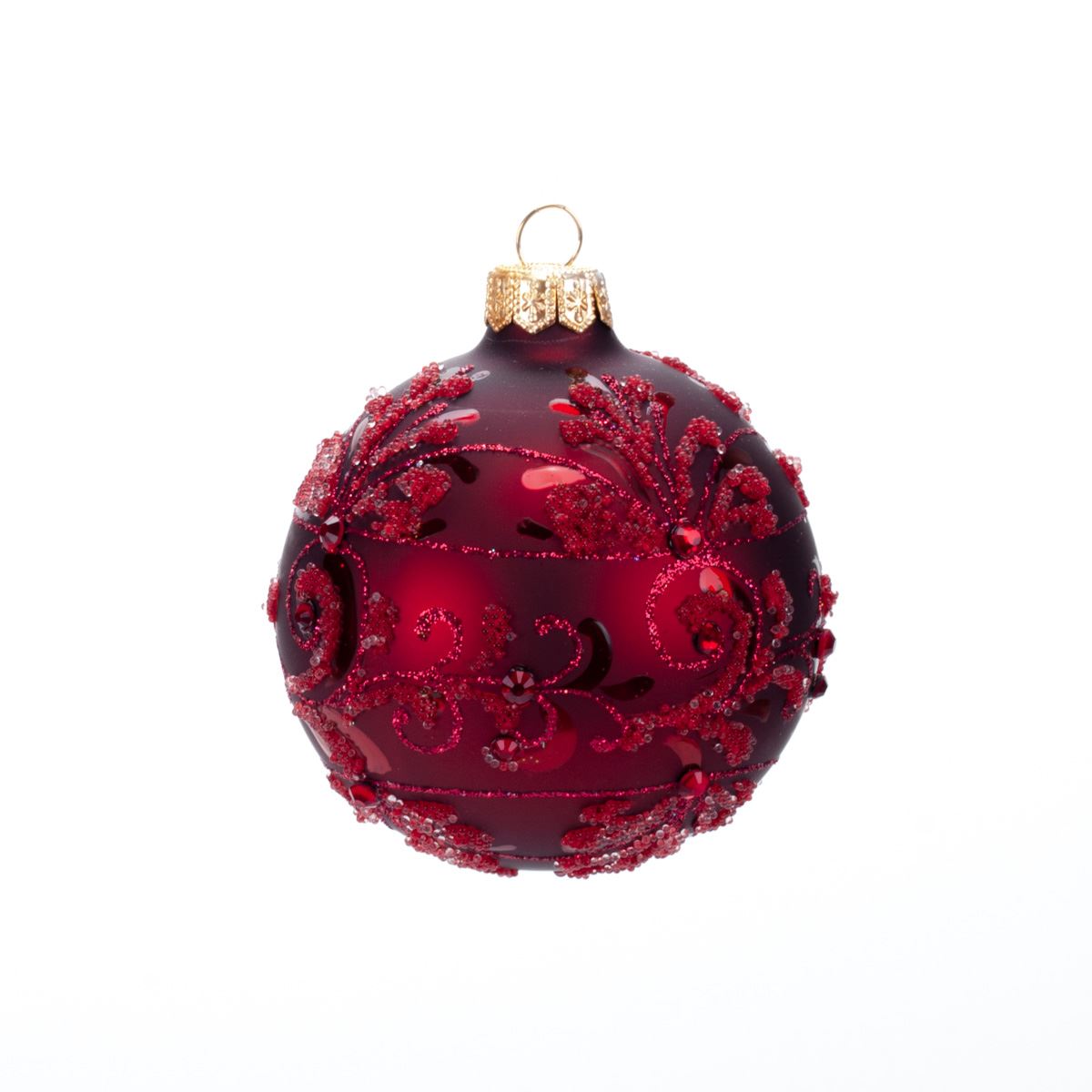 Glass ball for the Christmas tree, 8 cm, A80472M New Year's decoration Ball, 8 cm, A80472M