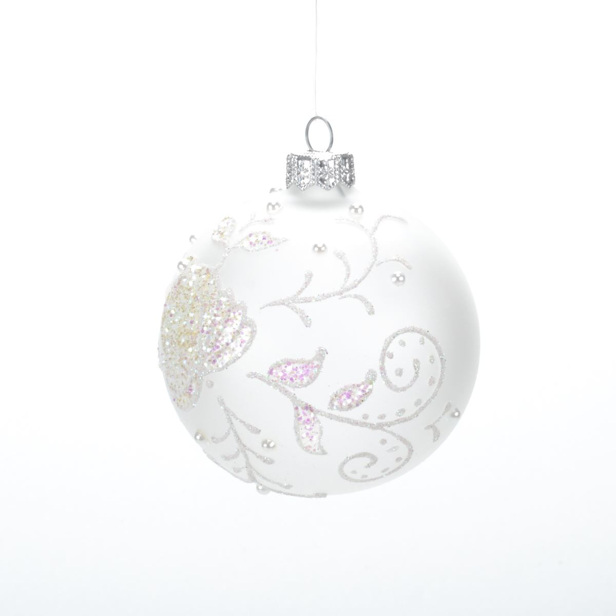 Glass ball for the Christmas tree, 8 cm, AG80219M New Year's decoration Ball, 8 cm, AG80219M