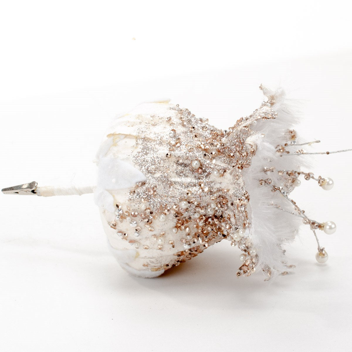 New Year decoration flower on a clip, 15 cm, 71.0401