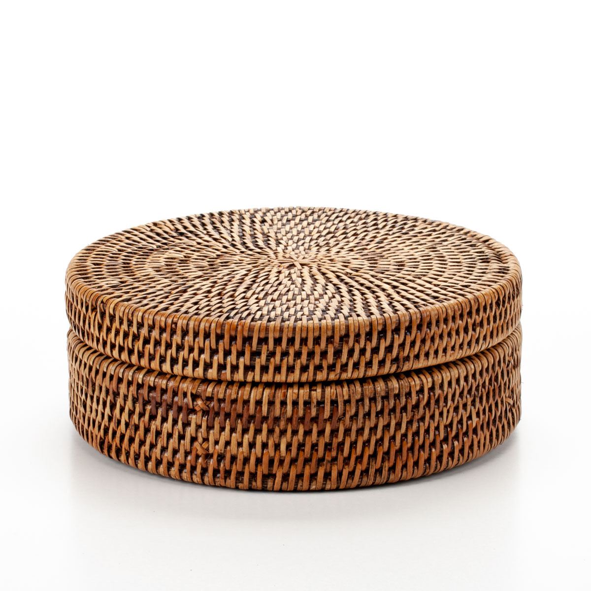 Rattan round jewelry box, accessory organizer hand-woven: eco-friendly