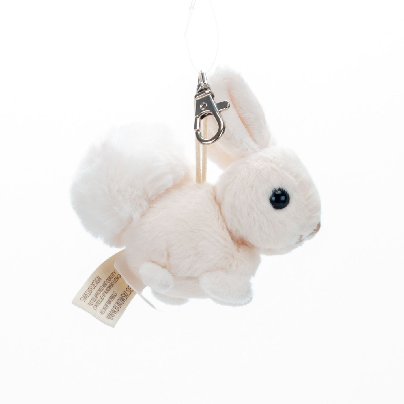 Plush Bunny Keychain - Soft White Rabbit Accessory by Bukowski