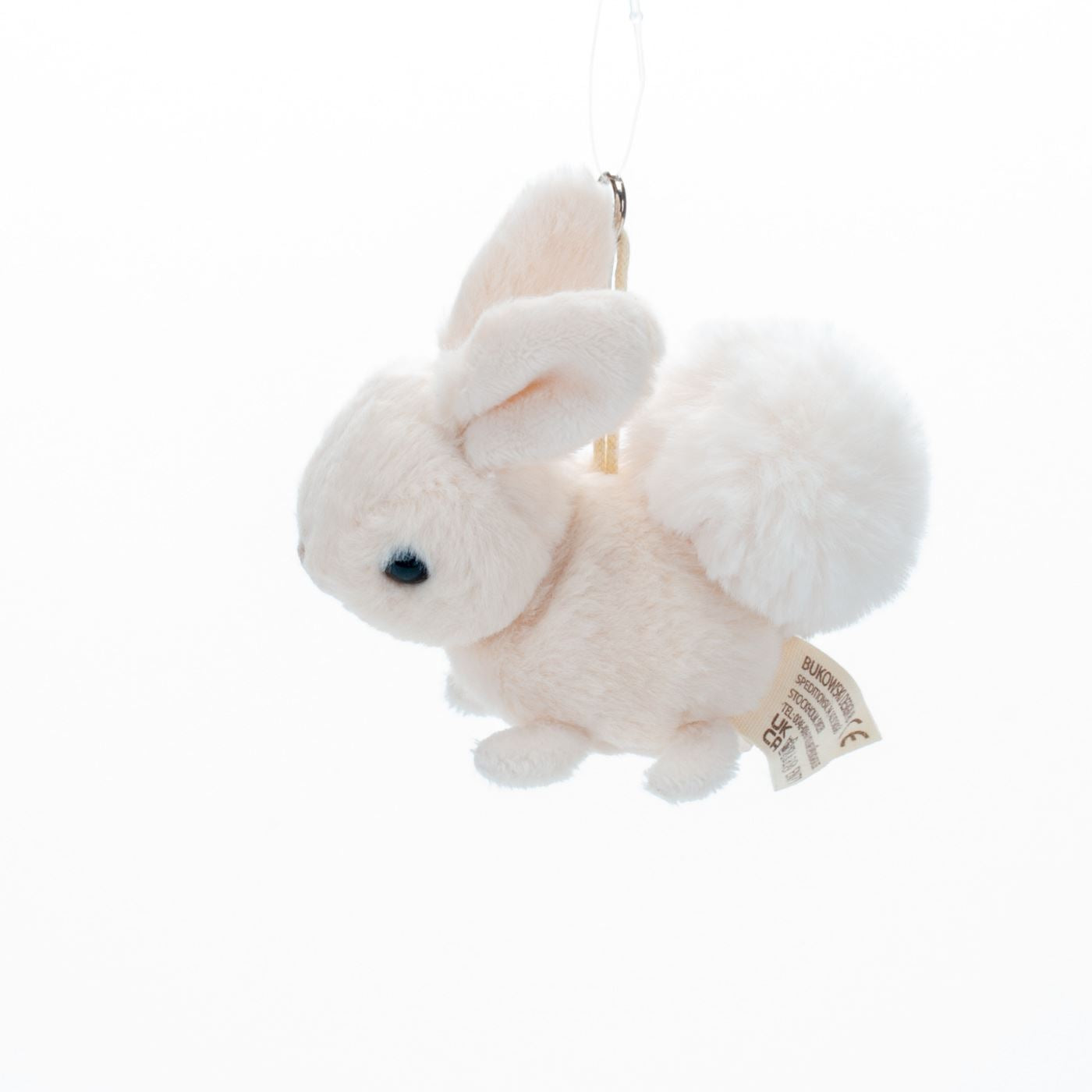 Plush Bunny Keychain - Soft White Rabbit Accessory by Bukowski