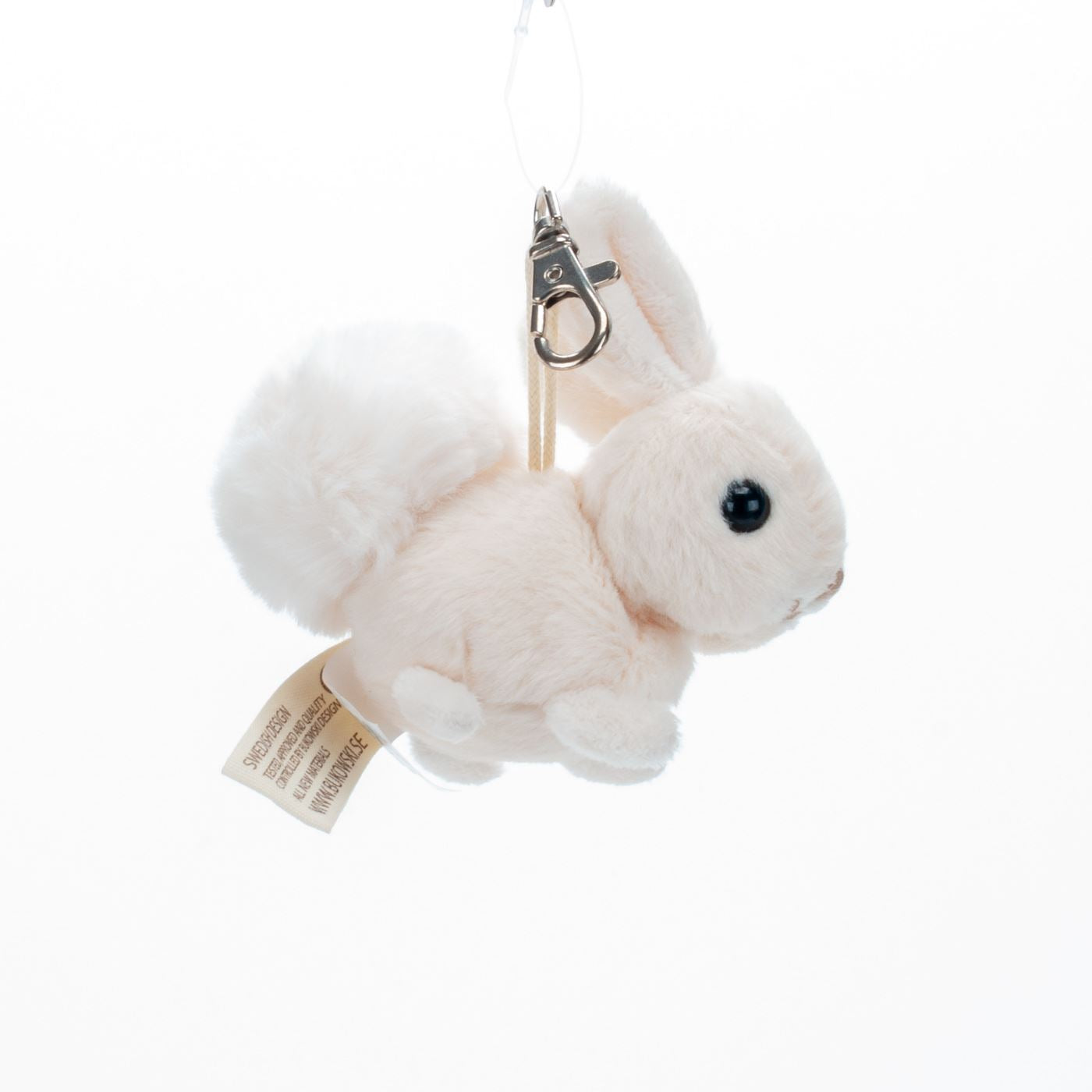 Plush Bunny Keychain - Soft White Rabbit Accessory by Bukowski