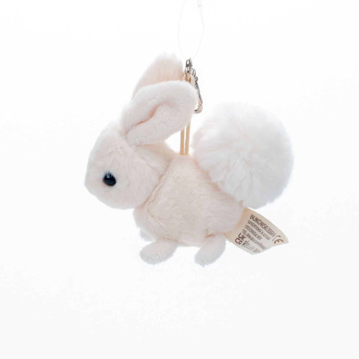 Plush Bunny Keychain - Soft White Rabbit Accessory by Bukowski