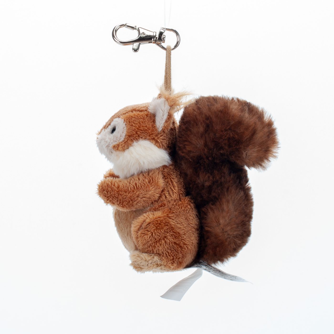 Plush Squirrel Keychain – Soft Fluffy Forest Friend, 12 cm Size