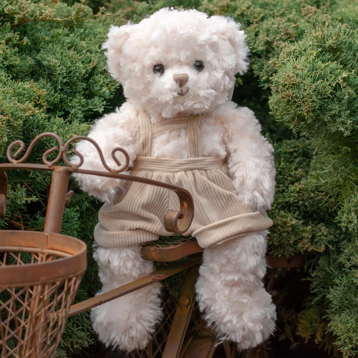 Bear in overalls decorative plush