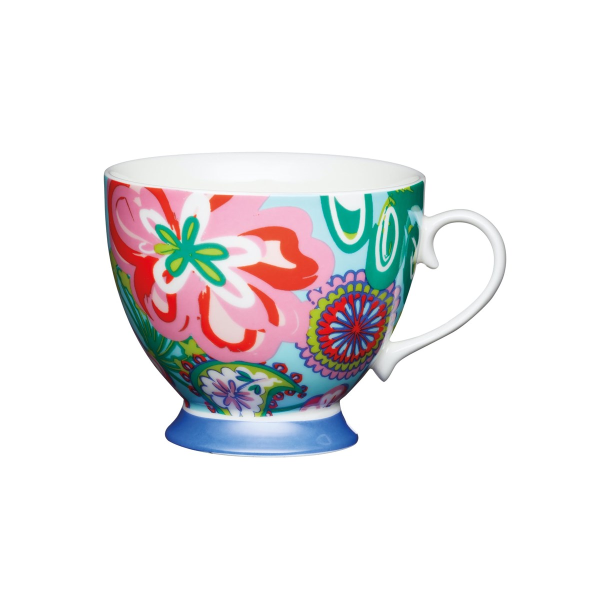 KitchenCraft China Bright Floral Footed Mugs