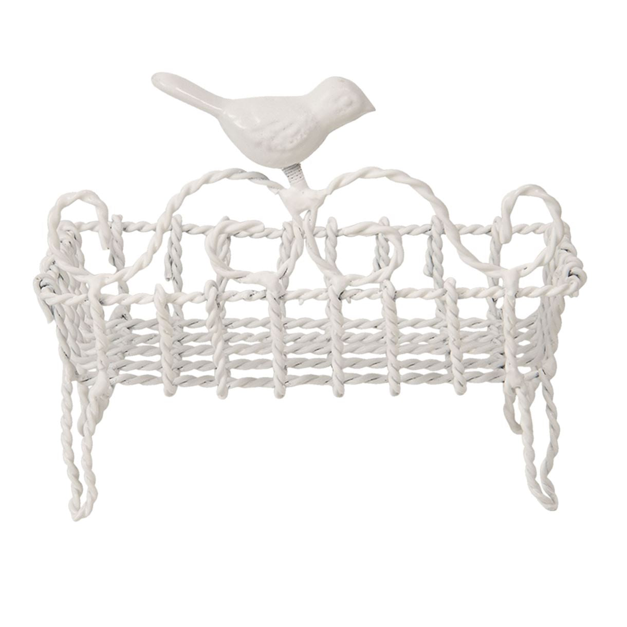 Vintage French Metal Soap Dish with Bird - Elegant Retro Décor