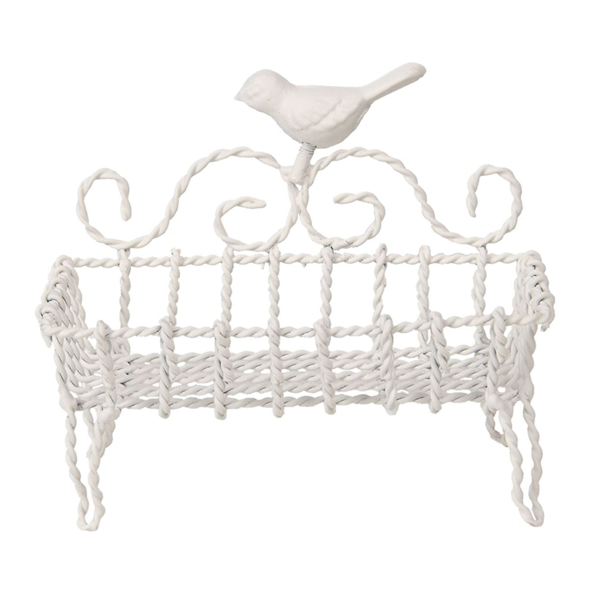 Vintage French Metal Soap Dish with Bird - Elegant Retro Décor