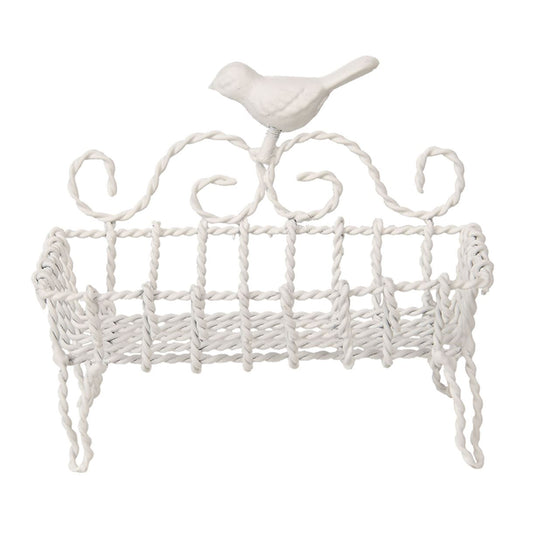 Vintage French Metal Soap Dish with Bird - Elegant Retro Décor