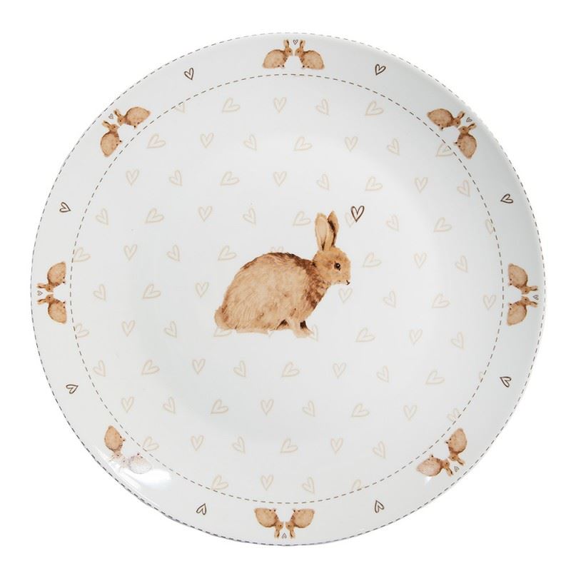 Porcelain dining plate with nice rabbit