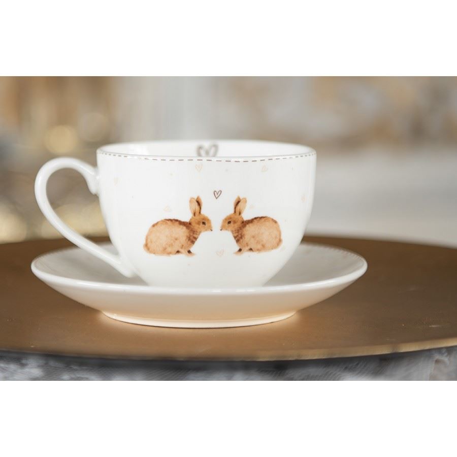 Cup and saucer Rabbits, 250 ml, BSLCKS
